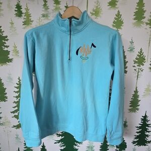 Comfort Colors Aqua Blue Pluto Quarter Zip Pullover